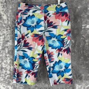 Worthington Size 6 Modern Fit Floral Colorful Vacation Tropical Capri Pants